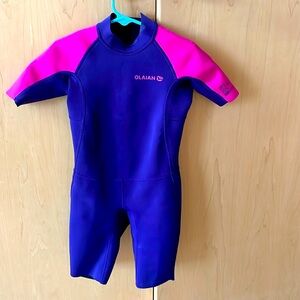 Olian Kids Short Sleeve Surf Wetsuit - Purple & Pink